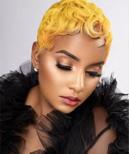 Relaxed black women hair